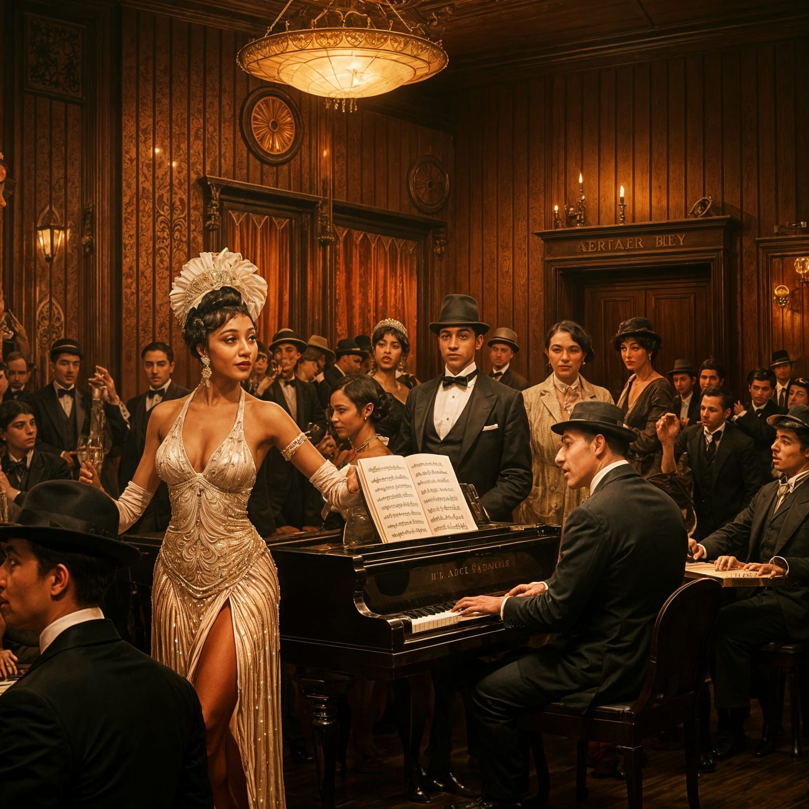 1920s Speakeasy Scene with Jazz Singer
