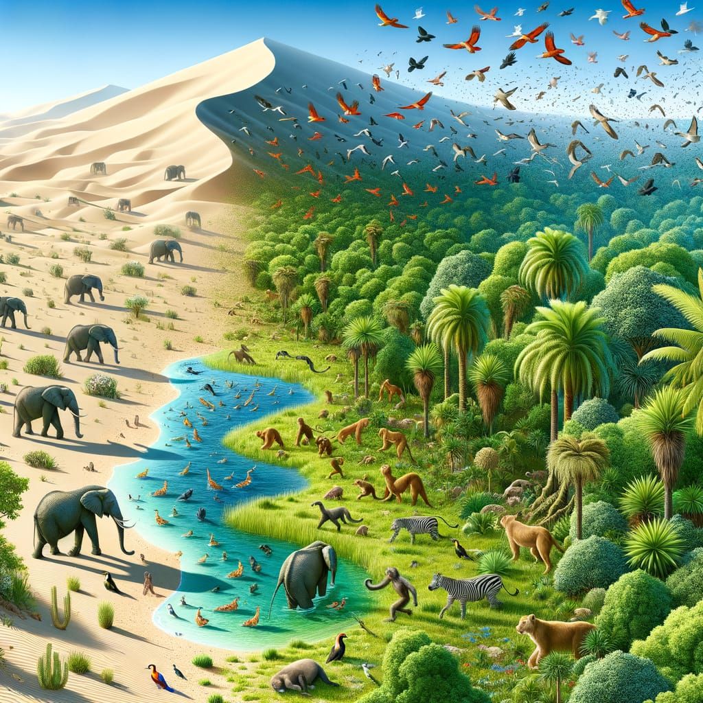 Desert Oasis Bursting with Life and Wildlife