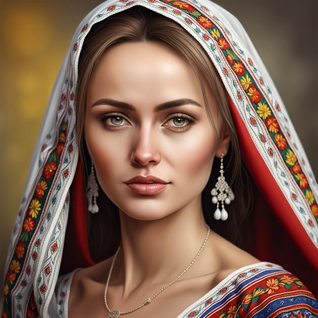 Realistic Portrait of a Beautiful Moldovan Woman