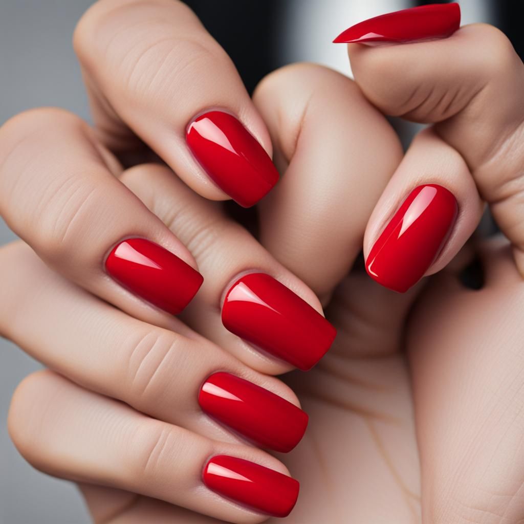 Elegant Red Manicure: A Study in Scarlet