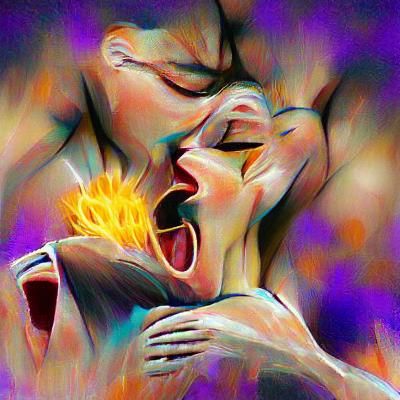 Abstract Expression of Passion in Vivid Colors