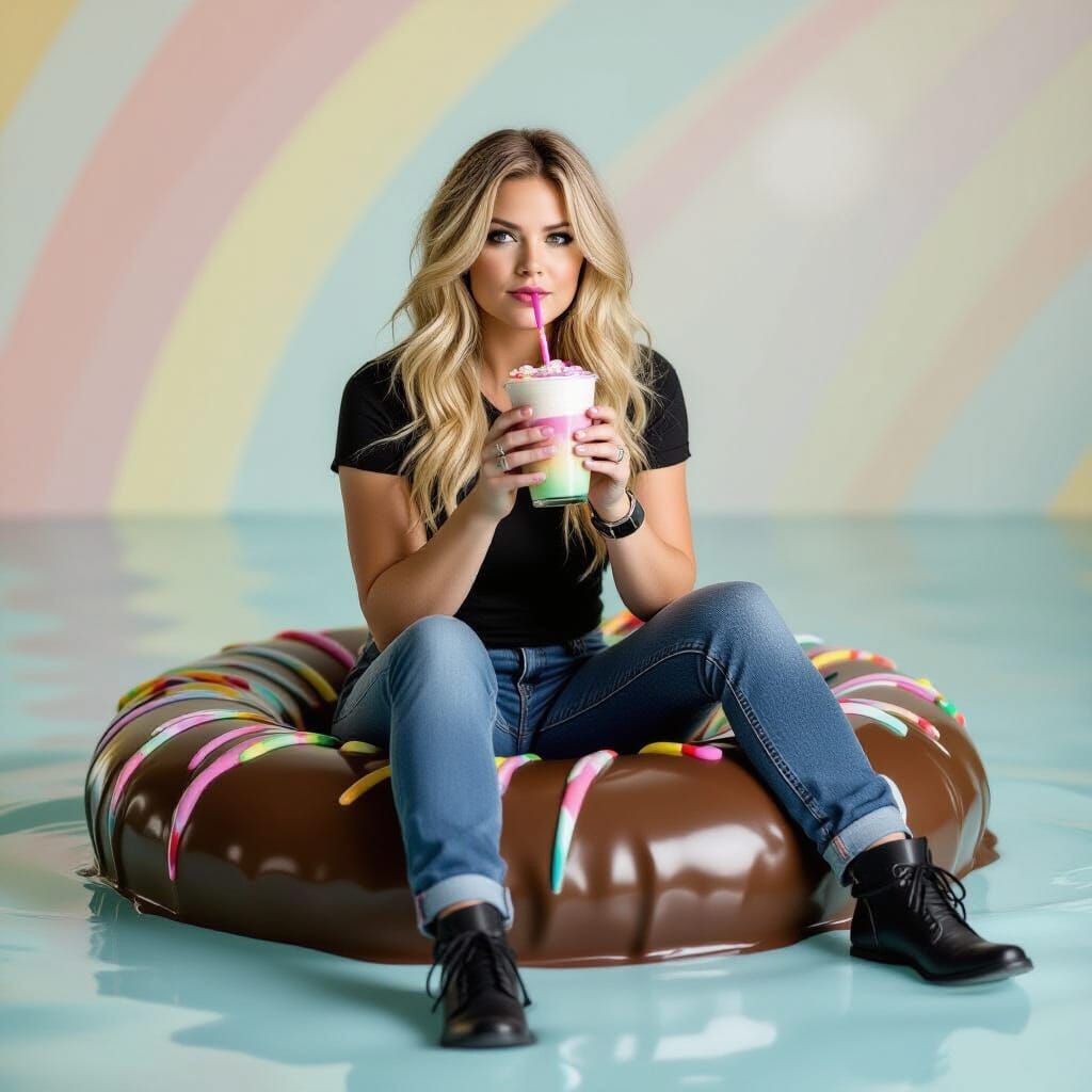 Jen Ledger on Chocolate Bar in Ice Cream Sea