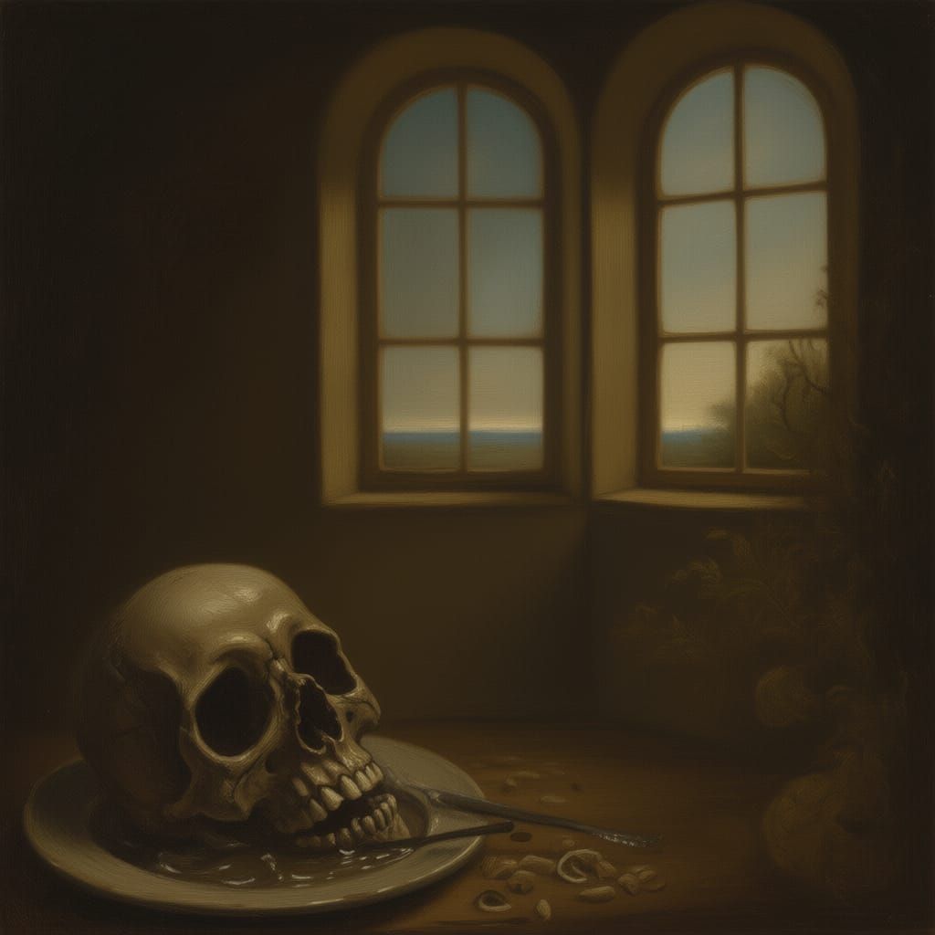 Coffee and Death Landscape in Renoir Style