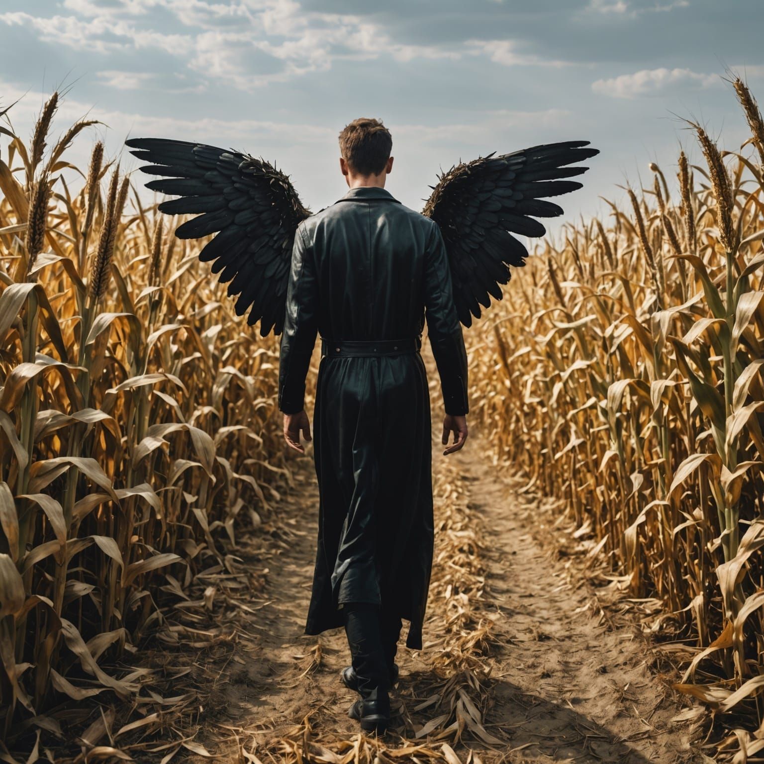 Fallen Angel in Cornfield