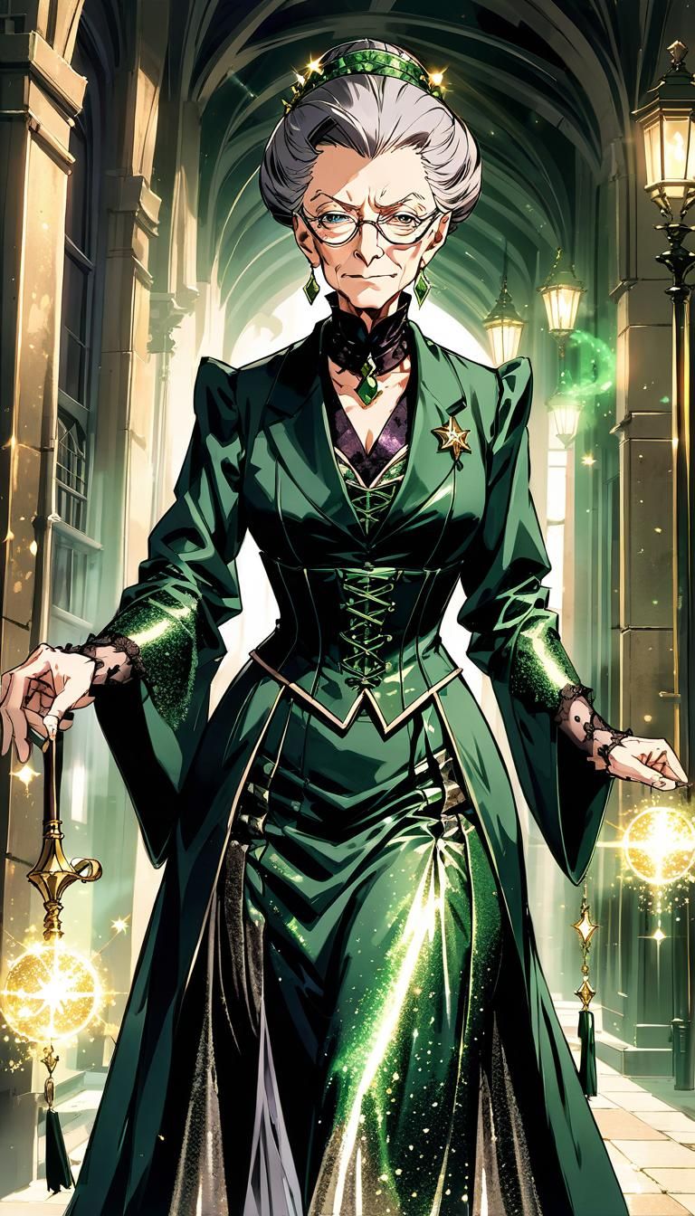 Professor McGonagall as Magical Girl in Anime Style