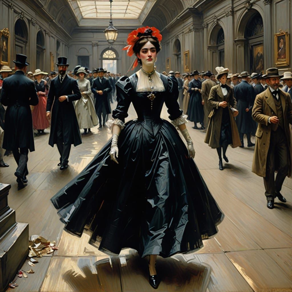 Impressionist Masterpiece of a Driven Figure in Vivid Colors