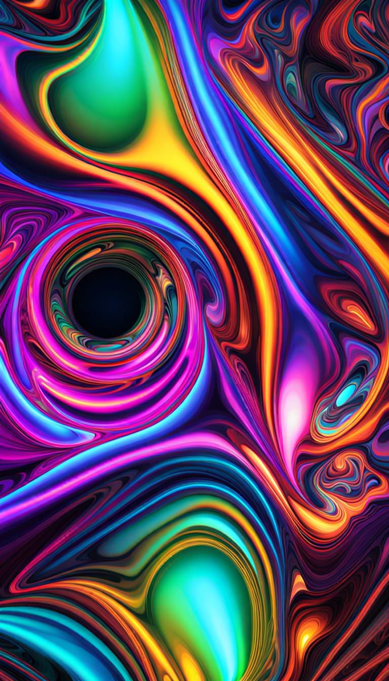 Surreal Geometric Landscape in Op Art Style