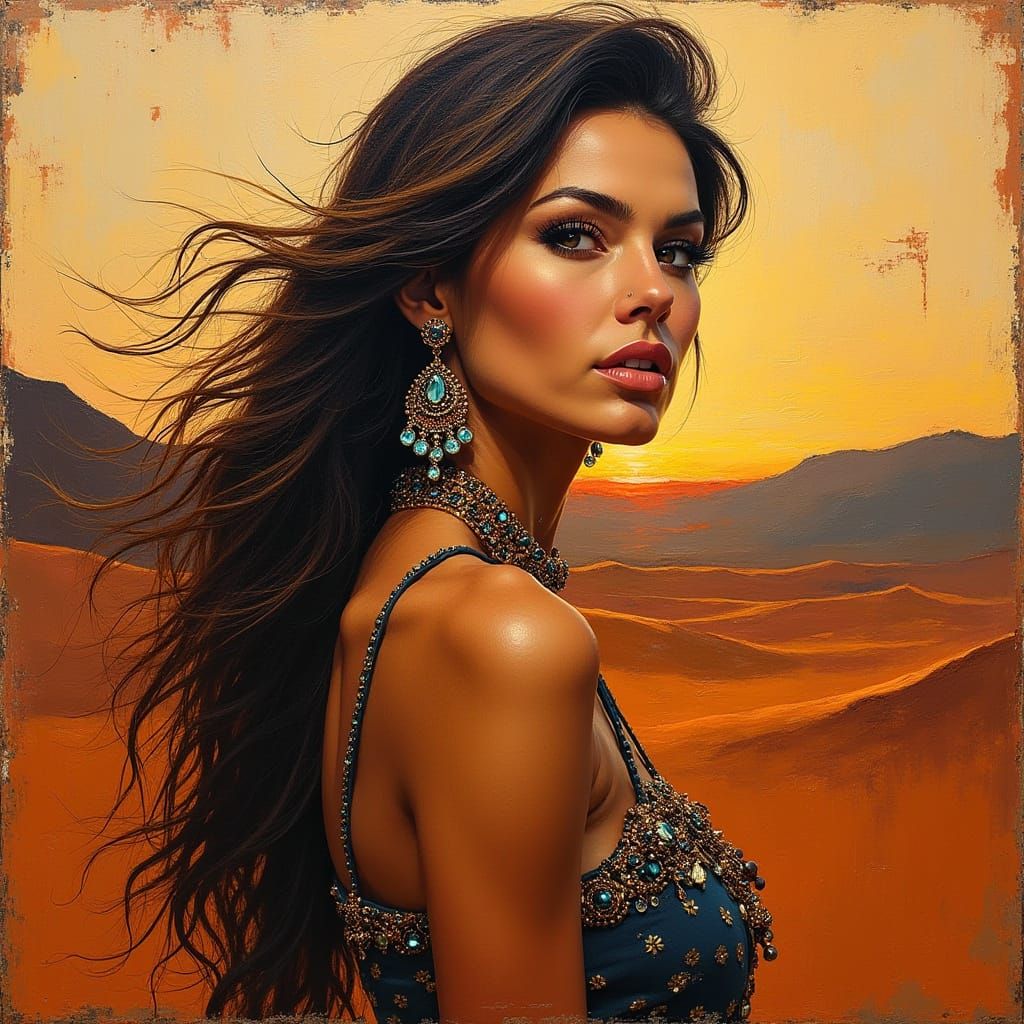 Brutalist Portrait of Raquel Welch in Bolivian Andes