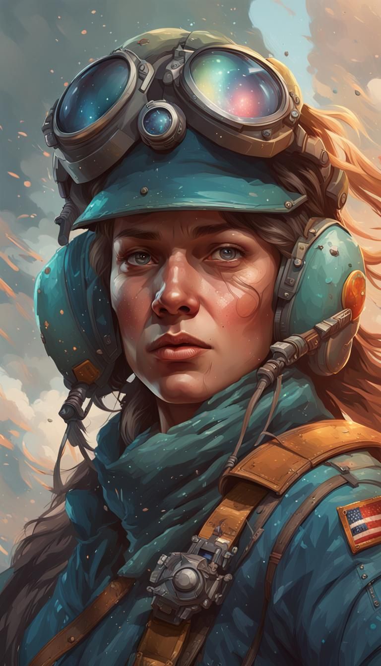 Hyperdetailed Pilot Portrait with Dynamic Lighting