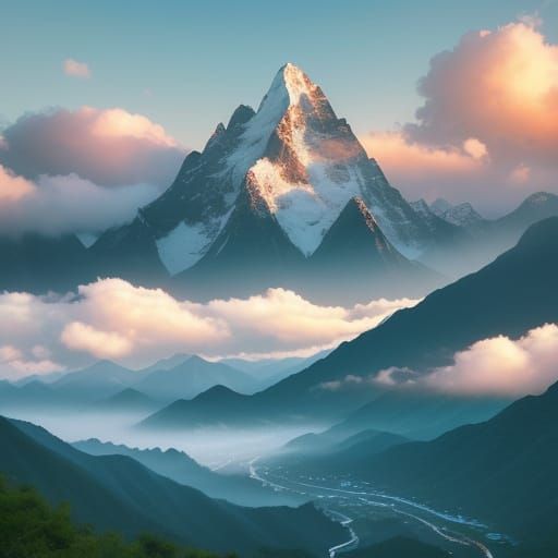 Breathtaking Chinese Landscape with Snow-Capped Mountains