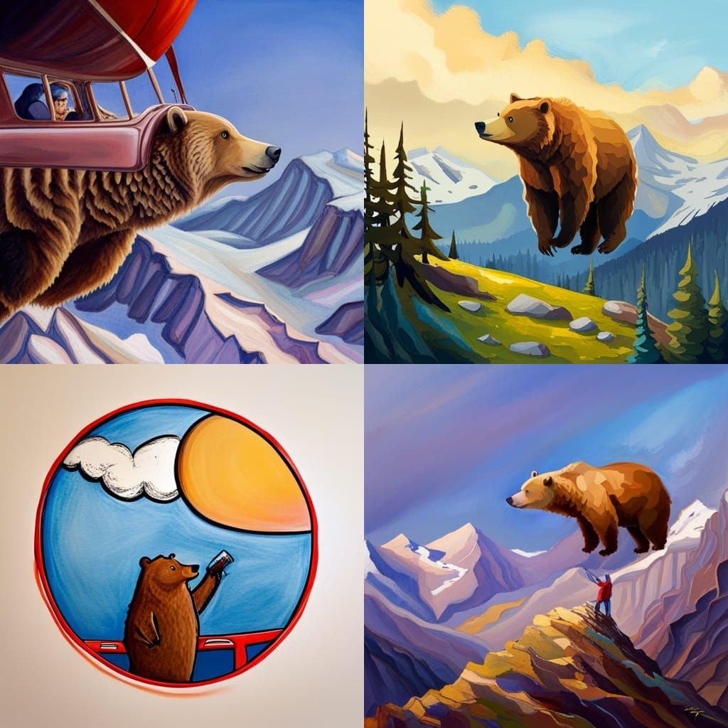 Grizzly Bear Piloting an Airplane