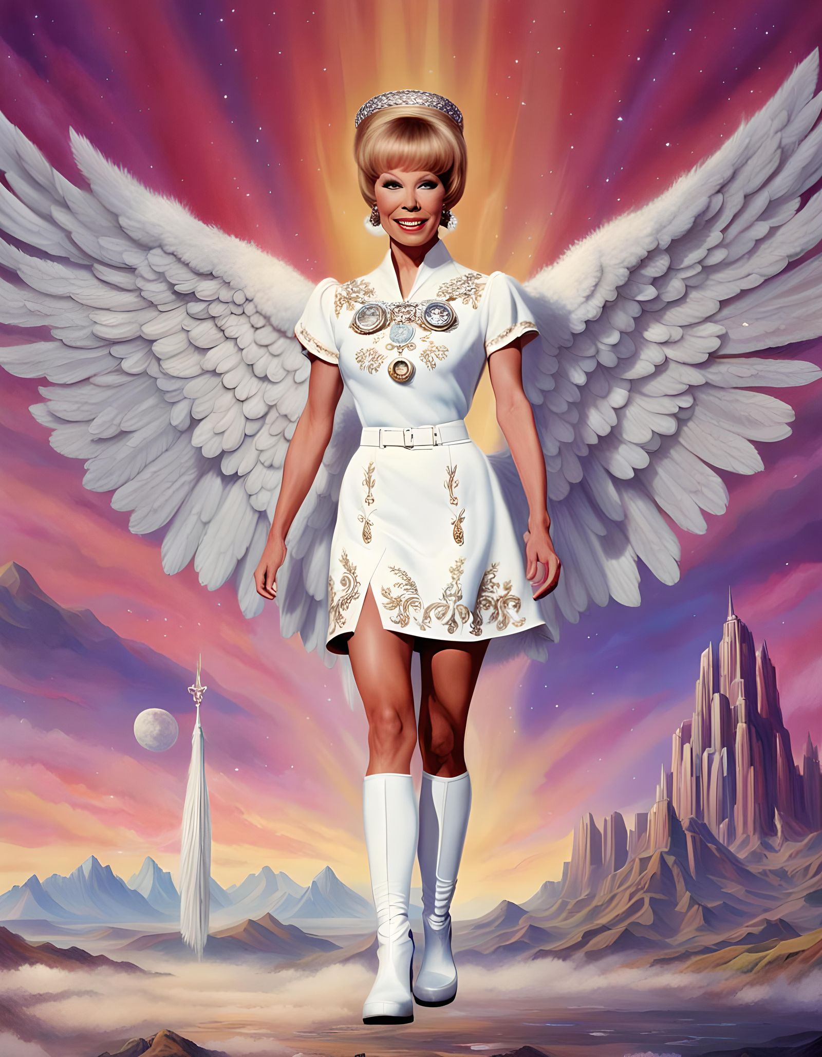 Barbara Eden as Angel in Digital Matte Painting