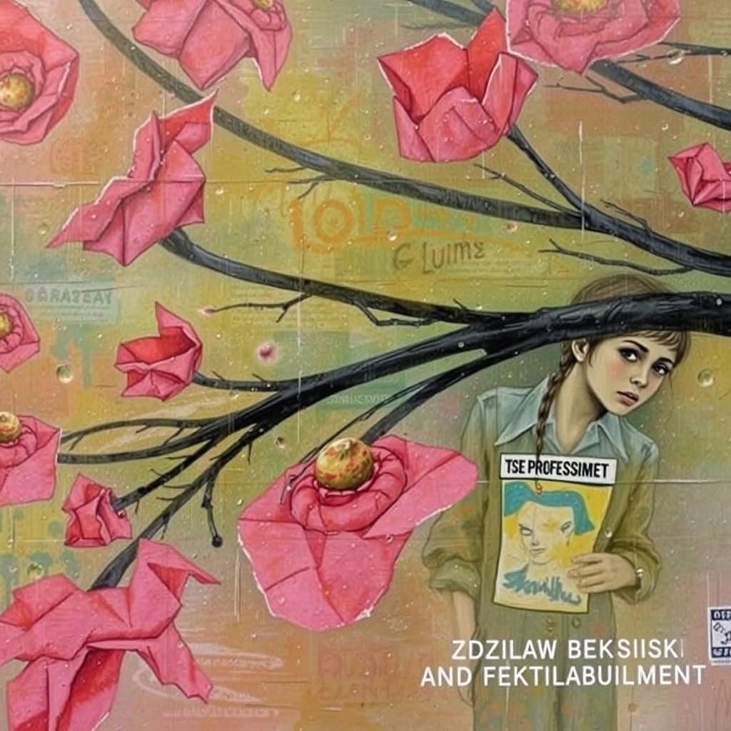 Dystopian Despair: Woman in Polluted Cityscape