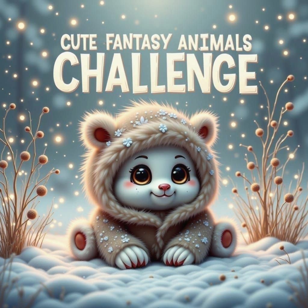 Winter Wonderland Fantasy Creatures in Whimsical Script