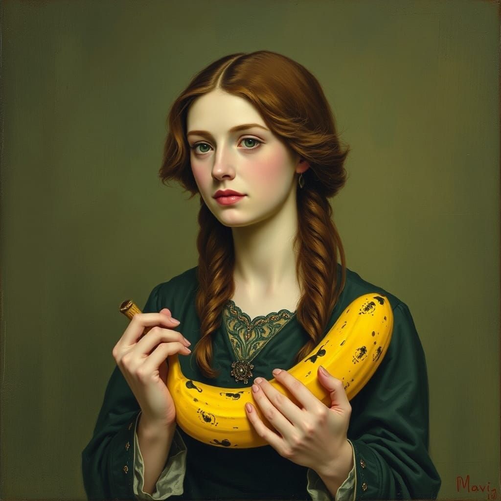 Pre-Raphaelite Woman with Banana