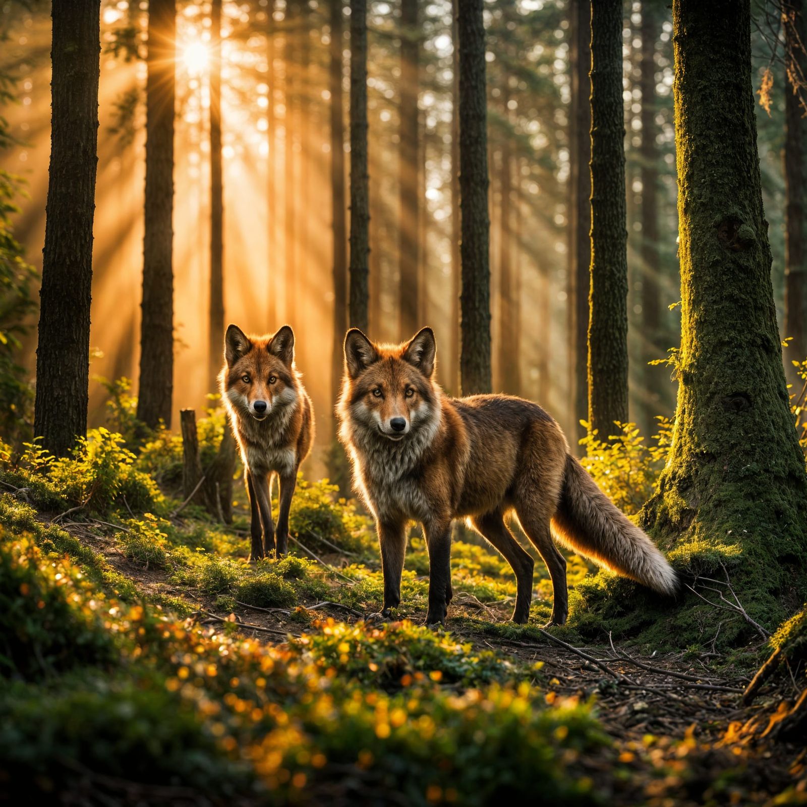 Fleet Foxes in a Vibrant Nature Landscape
