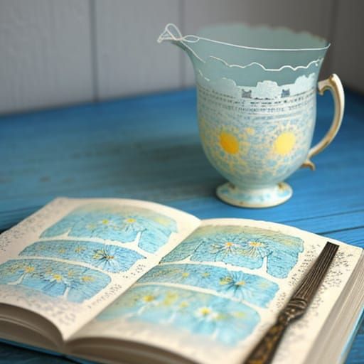 Victorian Scrapbook Daisy Field in Watercolour Style