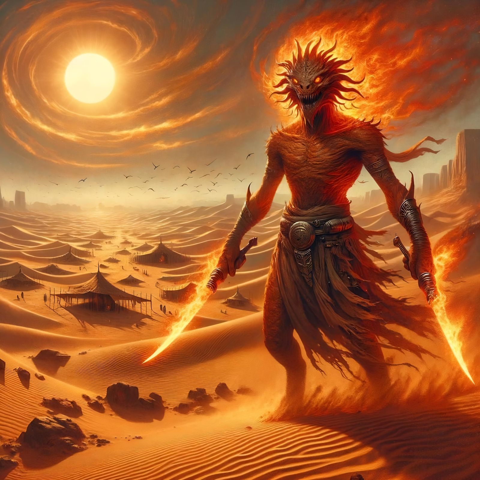 Fiery Harssaf Channels Sand Pulse in Scorching Desert