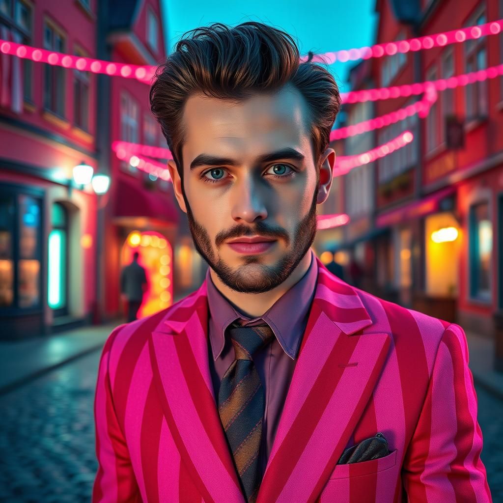 Handsome man wearing red and pink