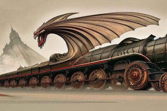Red Dragon Rides Art Deco Locomotive