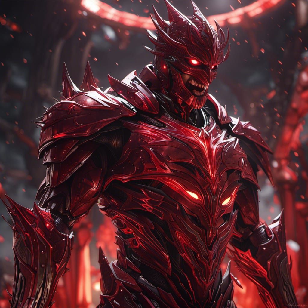 Red Armored Savitar Dark Fantasy Concept Art