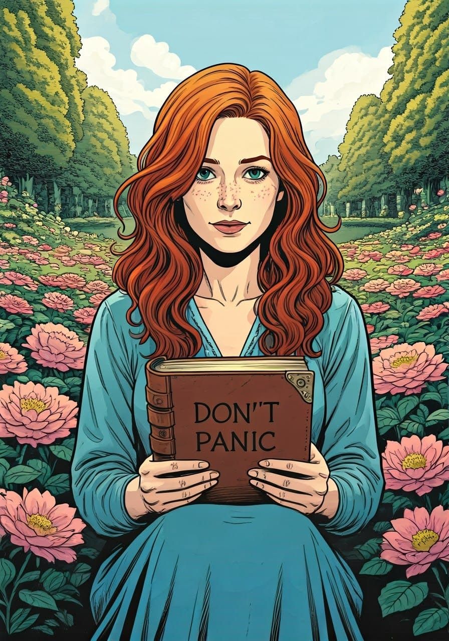 Ethereal Garden Goddess Delights in Don't Panic Tome