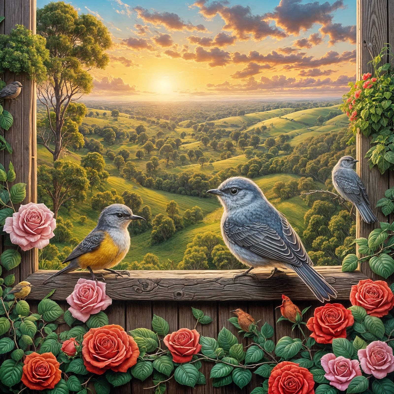 Roses Kissed by Morning Sun: Airbrush Tonalism