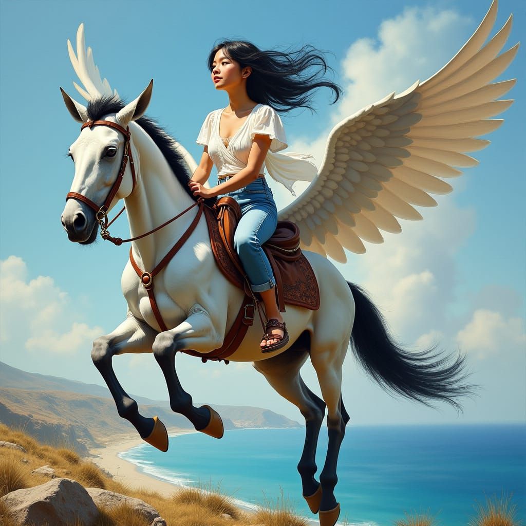 Enchanted Fantasy Landscape in Impressionist Oil Style