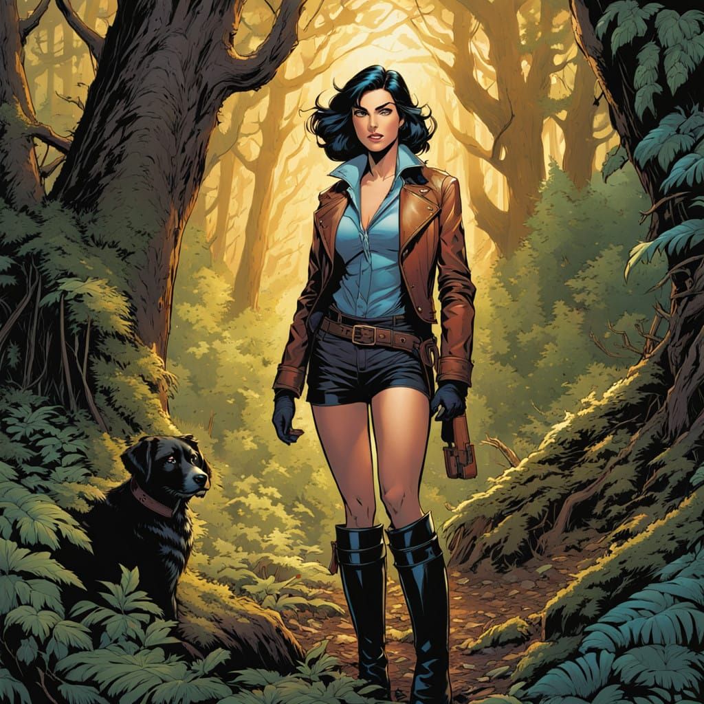 Enchanted Forest Maiden in Disguise, in Comic Book Style