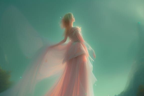 Crystal Dress Portrait in Hyperdetailed Digital Art Style