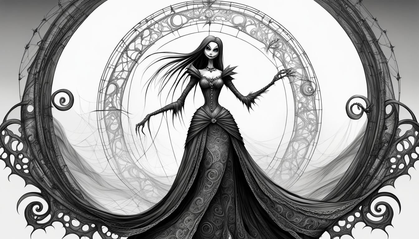 Sally in Luis Royo Style with Abstract Elements