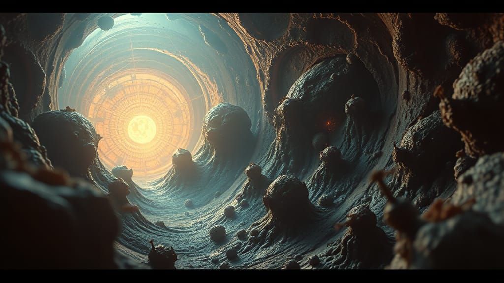 Surreal Subatomic Landscape in Sci-Fi Style