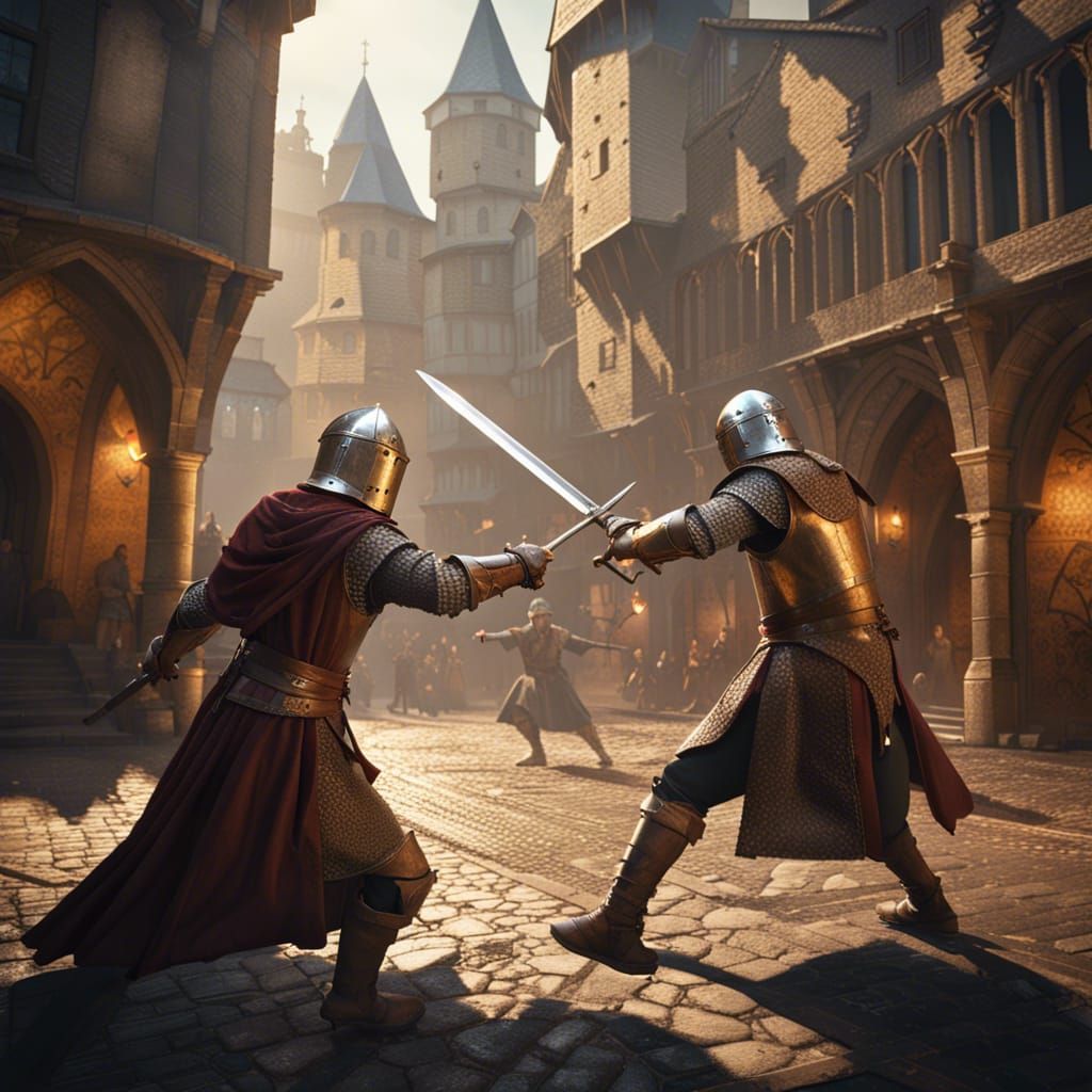 Medieval sword fight in the city ⚔️🏰🤺🏠