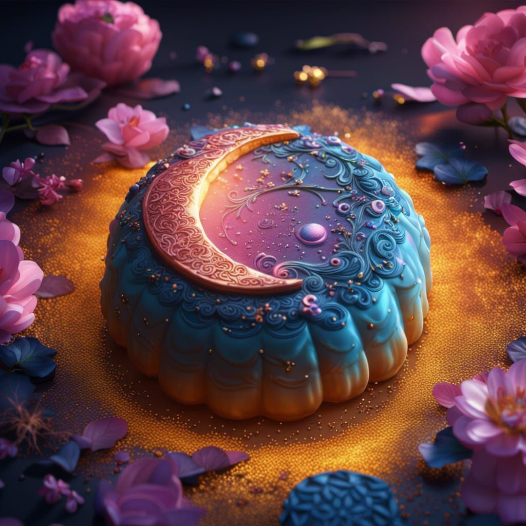 Glittering Mooncake: Detailed Matte Painting