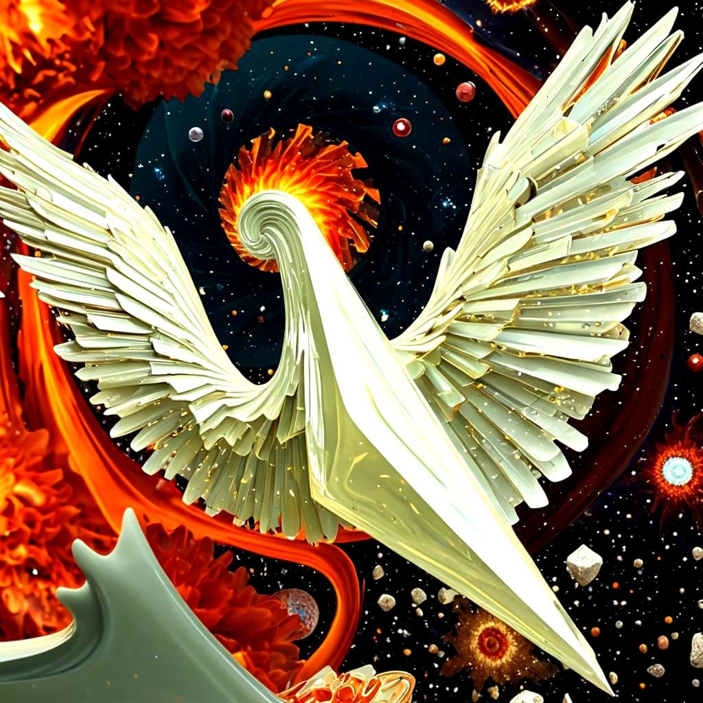 Psychedelic Cockatoo Constructed from Galaxies and Mirrors