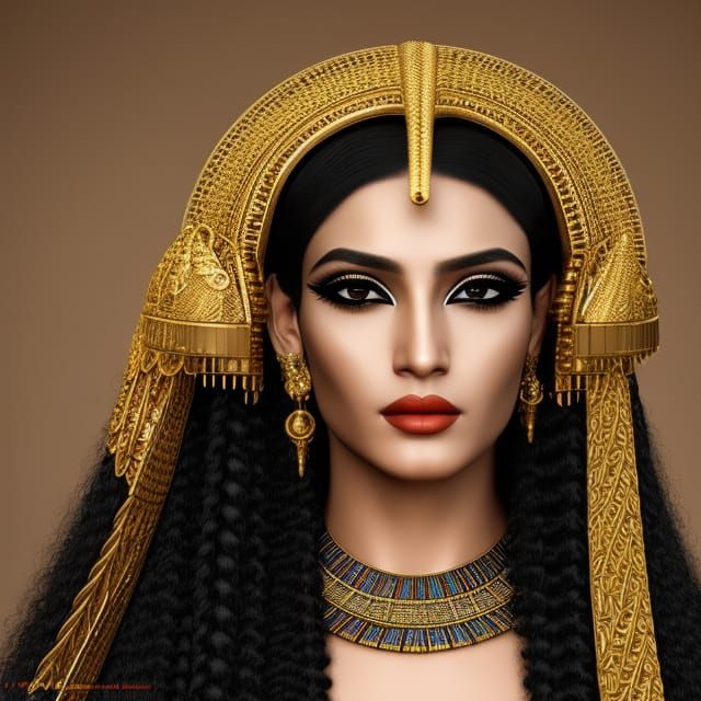Cleopatra: Egyptian Goddess in Golden Headdress