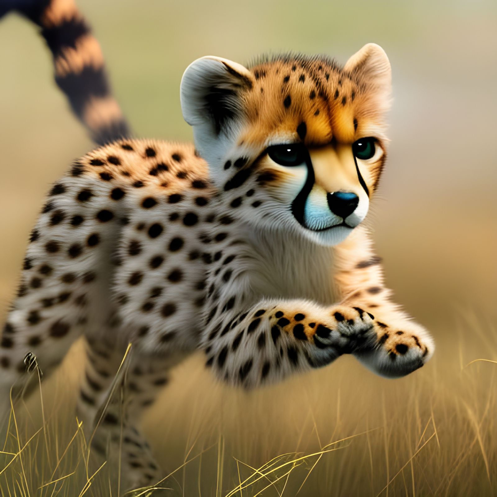 Cheetah Cub on the Run