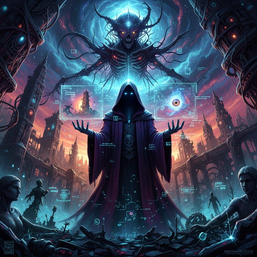 Psychic's Cryptic Future Visions in Dramatic Concept Art