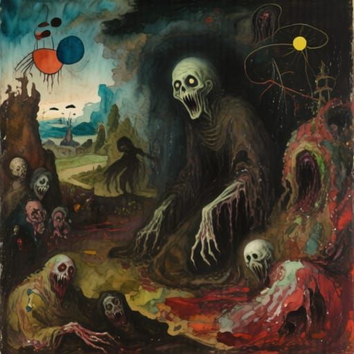 Nightmarish Masterpiece in Epic Impressionist Style