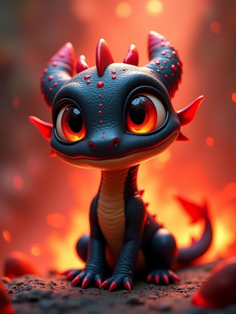 Captivating Dragon Character in Fantasy Animation Style