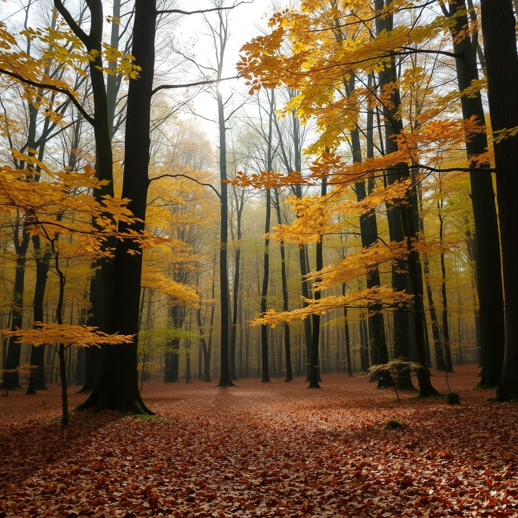 Autumn Forest Scene in Germany