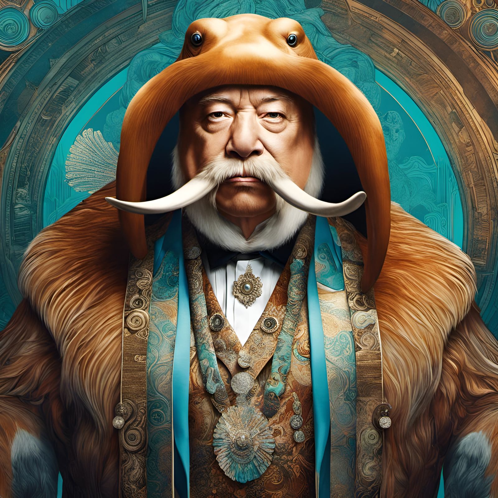 Surreal Portrait: Elon Musk as a Walrus