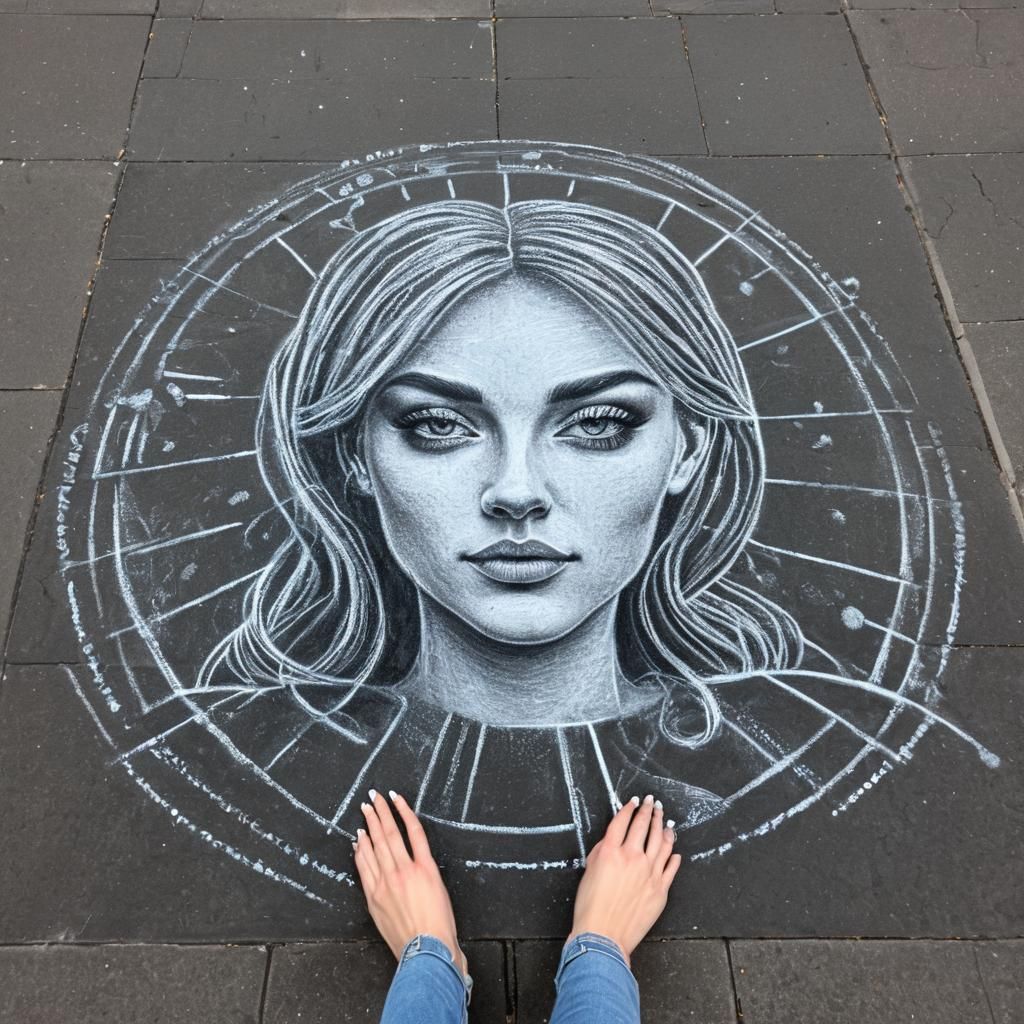 Charming Chalk Art Scene on Pavement