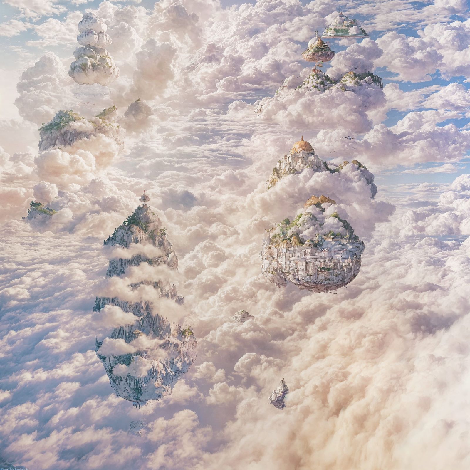 Ethereal Watercolour Island Sanctuary