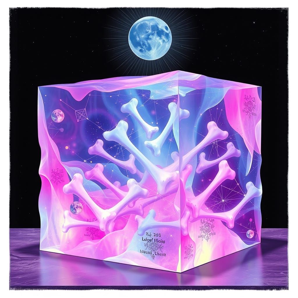 Astral Expressionist Shimmers: Gelatinous Cube With Bones