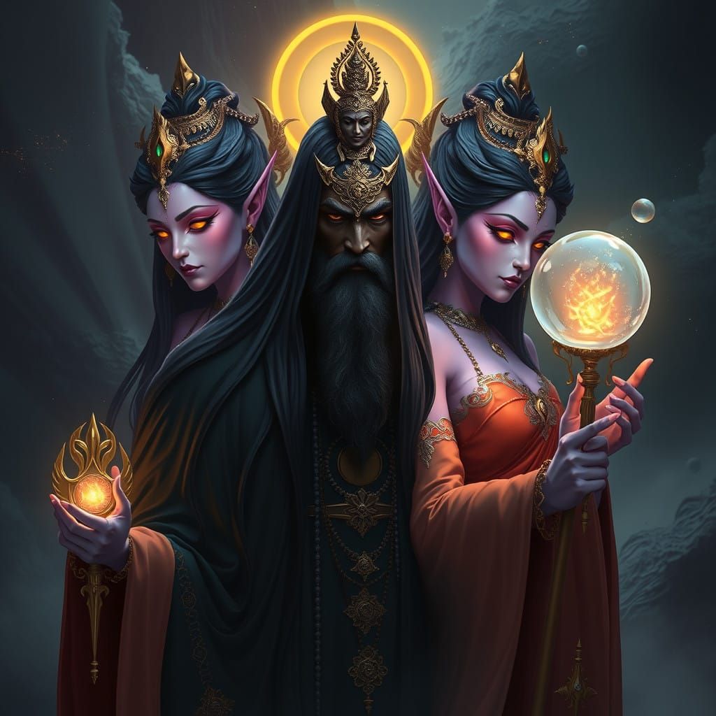 Divine Entity Surrounded by Gorgeous Female Tulpas in Splend...