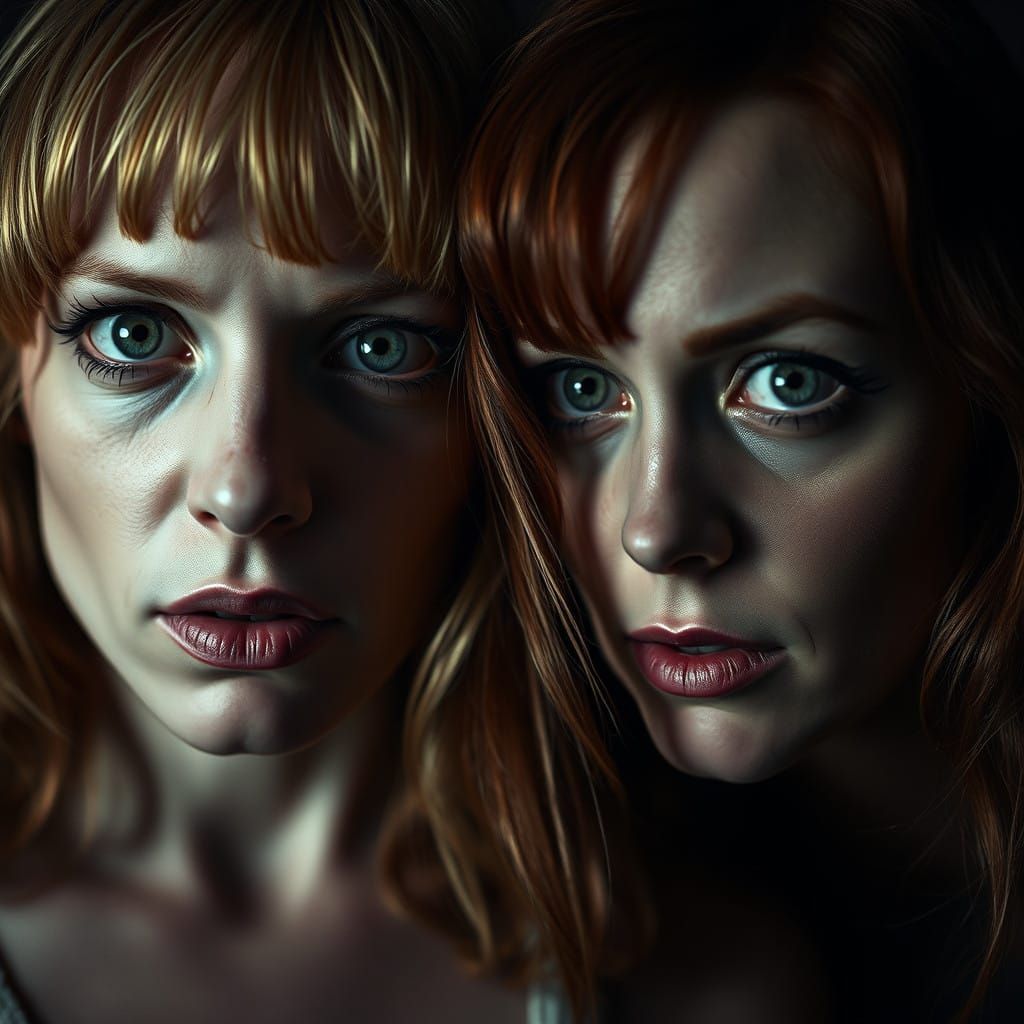 Iconic Horror Heroines in Haunting Intimacy