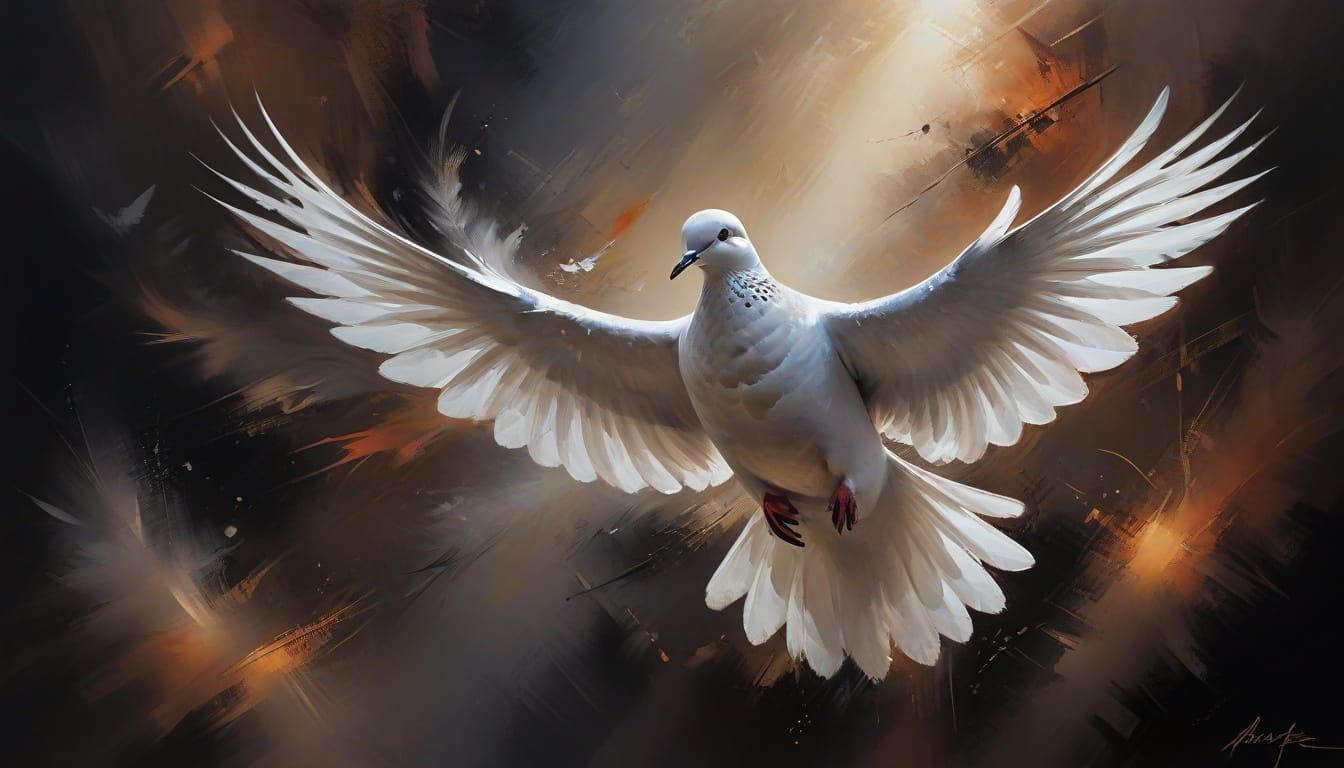 Majestic Dove in Dramatic Chiaroscuro