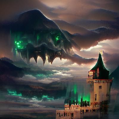 Sinister Emerald Castle by Greg Rutkowski