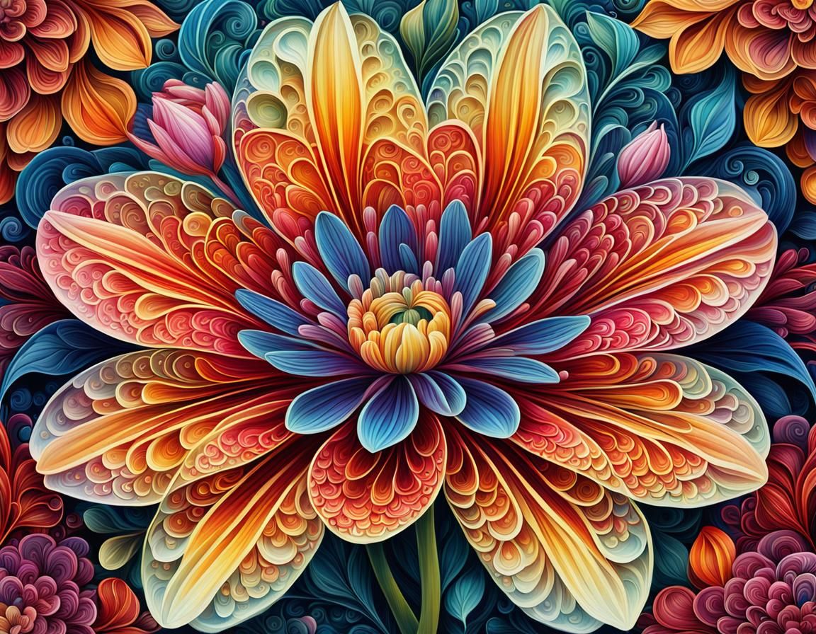 Hyperrealistic AI Art: Blossoming Flower in Detail